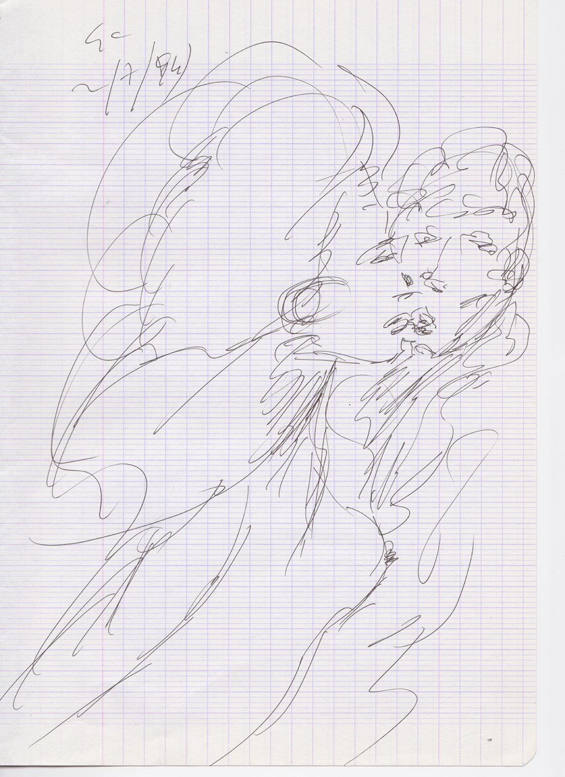 3. CORMERY Le baiser, dessin encre sur papier b Galerie Lise Cormery