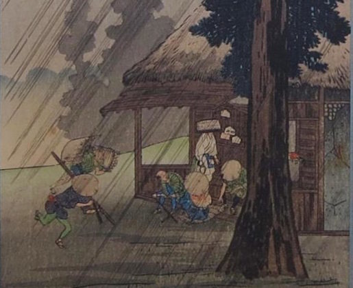 Takahashi SHOTEI, Pluie soudaine à Tokkaido, c. 1930, gravure sur bois