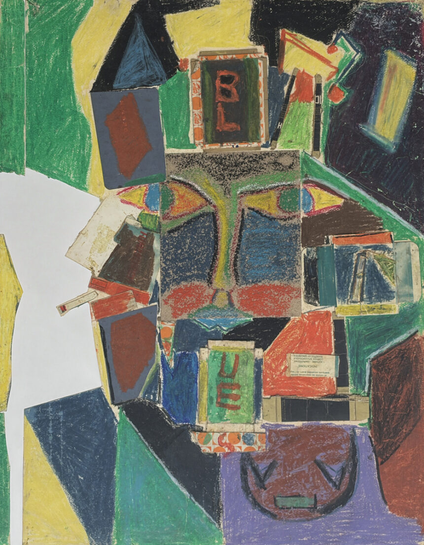 EDAN Bruno - Kind of Blue. Pastel et collage, 75 x 58 cm-72dpi_5964_DxO Exposition Bruno Edan, Galerie Saphir